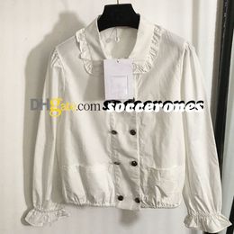Women Waist Long Sleeves Tops Shirts Preppy Girl Button Shirts Embroidery Autumn Lapel White Blouses