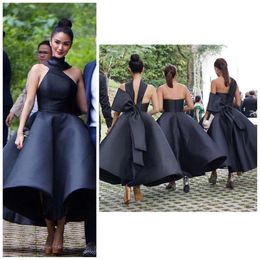 New Black Ball Gown Bridesmaid Dresses Strapless Simple Ankle Length Maid Of Honour Dress Pleats Wedding Party Gowns Cheap Formal Gowns 266z