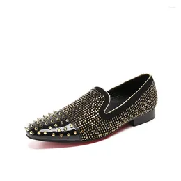 Casual Shoes Fashion Rhinestone Rivet Party Men Loafers Nigntclub Bars Leisure Mens Career Work Personality Show