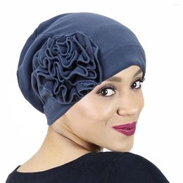 Ethnic Clothing Women Large Flower Stretch Scarf Hat Ladies Elegant Fashion Hair Accessories Chemo Turban Bandanas Wholesale