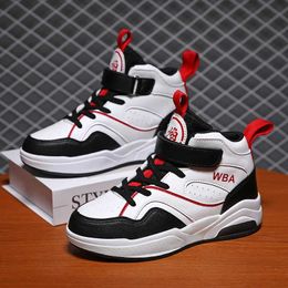 Athletic Outdoor New Boys Brand Basketball Shoes for Kids Sneakers Thick Sole Non slip Children Sports Shoes Child Boy Basket Trainer Shoes Y240518