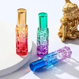 Storage Bottles 10ml Gradient Colored Glass Perfume Bottle Square Empty Spray Refillable Atomizer Sample Vials Travel Cosmetic Containers