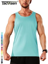 TACVASEN Quality Cotton Tank Top Mens Crew Neck Sleeveless Tshirt Gym Fitness Workout Bodybuilding Sport Vests Tee Undershirt 240518