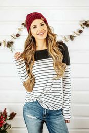 Maternity Tops Tees New Maternity Clothes Blouses Shirts Long Sleeve Striped Nursing Tops Blouse For Breastfeeding Clothes Women Maternity Y240518