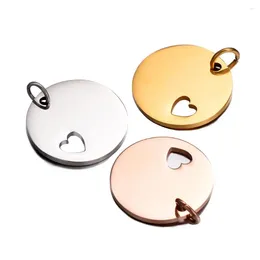 Pendant Necklaces 10pcs Miliary Stainless Steel ID Tags 25mm Round Dog Army Tag Necklace Jewelry 3 Colors Hypollergenic