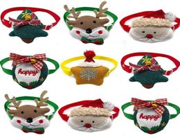 Dog Apparel 50100pcs Christmas Pet Accessories Santa Claus Deer Collar For Dogs Adjustable Bowtie Necktie Xmas2220634