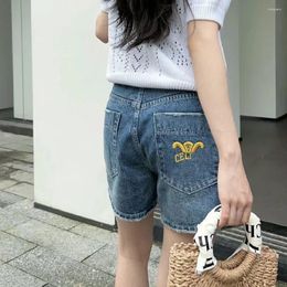 Women's Jeans Denim CE Home 2024 Spring/Summer Perforated Embroiled Fashion Casual Loose And Slim High Waist Shorts Pants