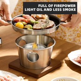 Mini barbecue rack Japanese alcohol stove one person home smokeless barbecue outdoor barbecue baking tray baking cookware meat tools 240517