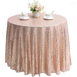 Table Cloth Round Sequin Tablecloth Elegant Glitter Solid Colour Cover For Wedding Birthday Events Party Dining Tables Decoration