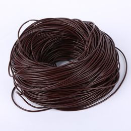 100metrs lot 100% Real Genuine Brown 3 sizes Round Oxhide Real Leather Thong Gorgeous Bracelet Necklace Cords Wire Jewellery DIY Making S 271b