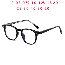 Sunglasses -0.5 -0.75 To -6.0 TR90 Square Customise Prescription Eyeglasses Women Men Anti-reflective Student Finished Glasses Nearsighted
