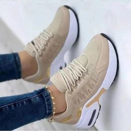 Casual Shoes Women Mesh Sport Sneaker Lace-up 43 Size Breathable Shoe Platform Bottom Slope Heels Waking Running Zapatos Outdoor
