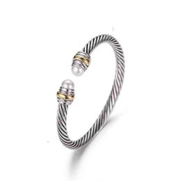 Bangle Titanium Steel Gold Bracelet Designer Dy Twisted Luxury Jewellery For Women Woman Cuban Link Charms Moissanite Chain Sister Drop Ottdp