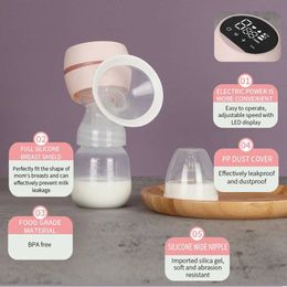 Breastpumps Portable electric breast pump with LED screen milk pump used for breast feeding low noise 180ml BPA free milk bottle H240518 JB7M