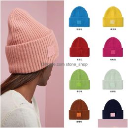Party Hats Verastore Winter Solid Color Wool Knit Beanie Women Casual Hat Warm Female Soft Thicken Hedging Cap Slouchy Bonnet Many C Dhypb