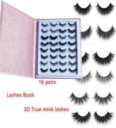 New style popular mink Lashes Silk eyelashes 3D mink eyelashes 25mm 16 pairs lashes book Thick long Lashes False Eyelash box eyela7641043