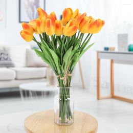 Decorative Flowers 30pcs Artificial Tulip Flower Real Touch Bouquet Pe Fake For Wedding Decoration Home Garden Decor