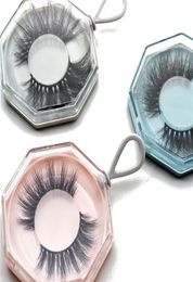 Creative False Eyelash Packaging Box Acrylic Polygonal Keychain Empty Lash Package Case With Tray without eyelashes DHL 3477015