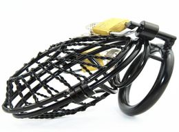 black male bondage devices lockable metal cock bird cage penis ring cage4845544