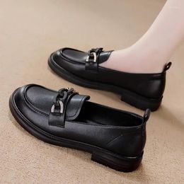 Casual Shoes Flat Pumps Women's Spring 2024 Moccasins Low-Cut Authentic Leather Soft Loafers