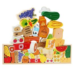 Toys empilhados de madeira Montessori Classificação de quebra