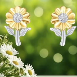 Stud Earrings 1pair Fashion And Cute Sunflower Versatile Accessories For Birthdays Anniversaries Graduation Christmas Gifts