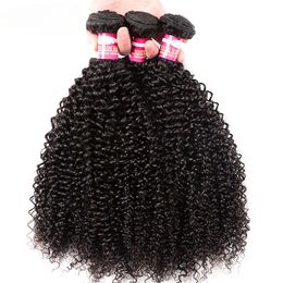 Peruvian Kinky Curly Human Hair Bundles Extensions 50g Hair Natural Color Double Weft 1/3/5/7Pcs Set Full End 8-20 Inch