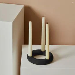 Candle Holders Nordic Plain Burned Black And White Ceramic Candlestick Living Room Bedroom Dining Table Holder Crafts Wedding Decoration