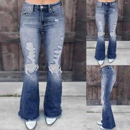 Women's Jeans Women's High Waist Flare Retro Stretchy Denim Jean Pants Bell Bottoms Womens On Tall 18