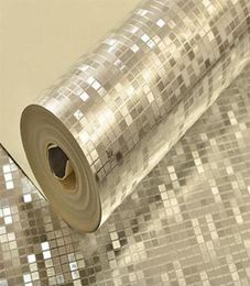 Glitter PVC Wallpapers Rolls Golden Silver Foil Bedroom Wallpaper Mirror Mosaic Sparkle 3D Wallpapers for Living Room Home Decor247586965