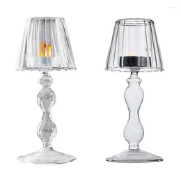 Candle Holders Glass Stand Table Lamp Shape Tealight Home Desktop Decorative Wedding Party Candlestick