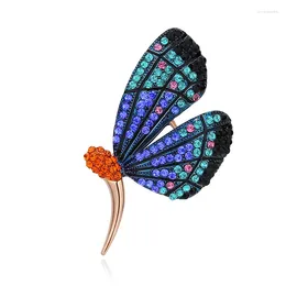 Brooches Trendy Exquisite Blue Rhinestone Butterfly Women Clothing Suit Colorful Crystal Insect Brooch Pins Party Jewelry Gifts