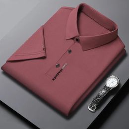 Mens Summer High Quality Short Sleeved Tshirt POLO Top Polo Collar Waffle Sleeve Tee 240509