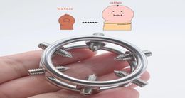BDSM 6 Spike Penis Glans Ring Stainless Steel Cock Male Head Stimulator Piercing Torture sexys Toy For Men sexy Shop6708736