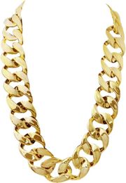 Mens Chunky Necklace Rapper Fake Gold Chain 90s Hip Hop Fake Gold Necklace Costume Accessory (27.5 Inches*1.37inches)