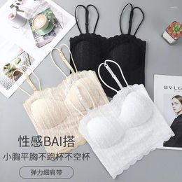 Camisoles & Tanks Lady Sexy Lace Inner Beauty Back Camisole Women's Anti-Exposure Bra Bottom Breathable Outer Wear Skin-Friendly Non-Trace B