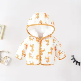 Jackets Children Flannel Baby Girl Lamb Wool Thickened Clothes Hooded Toddler Outerwear Keep Warm Coat For 1 2 3 4 Years