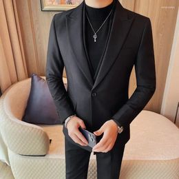 Men's Suits Concert Jacket High Quality Double Collar Elegant Blazer Jackets Autumn Winter Slim Fit Casual Suit Coats Wedding Dress