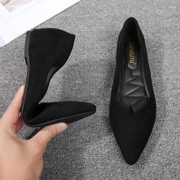 Casual Shoes Large Size 31-46 2024 Spring Autumn Korean Version All-match Pointed Toe Slip-On Flat With Loafer Women Work