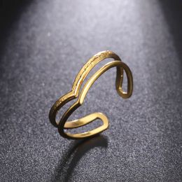Wheat Ears Ring For Women Adjustable Opening Couple Stainless Steel Gifts Punk S Rings Trend Wholesale