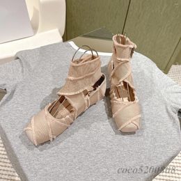 Casual Shoes Spring Autumn Women Casaul Fashion Genuine Leather Fringed Grosgrain Ballet Flats Runway Outfit Lace Up Laides