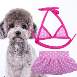 Dog Apparel 1 Set Beautiful Polyester Fastener Tape Ins Summer Pet Bikini Beach Swimsuit Party