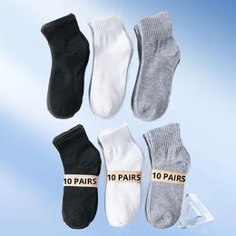 10 Pairs Mens Breathable Socks Office Casual Business Sock For Sneakers Shoes Stocking Work Socks For All Seasons 240518