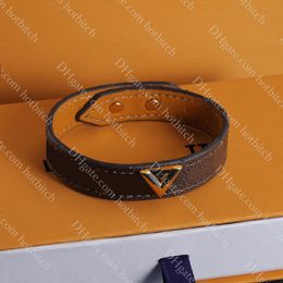 Classic Leather Bracelet Designer Classic Letter Bracelet Luxury Couple Wristband High Quality Jewellery Gift With Orange Box