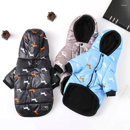 Dog Apparel Pet Supplies Dogs Autumn Winter Warm Hooded Jacket For Small Medium Cartoon Printed Thicken Thermal Coats Puppy Costumes