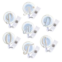 Other Home Decor White Large Letters Cartoon Badge Reel Retractable Nurse Id Card Holder With Clip Funny Name Cute Nursing Reels Allig Otq3T