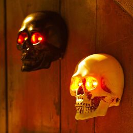 Decorative Figurines New product interesting and funny intelligent sensing ghost called skull wall with sound head night Halloween entrance decoration H240517