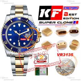 116613LB VR3135 Automatic Mens Watch KF 40 Ceramic Bezel Blue Dial Two Tone 18K Yellow Gold Wrapped 904L OysteSteel Bracelet Super Edition Same Series Card Puretime