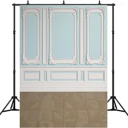 Party Decoration Simple Light Blue White Frame Door Wall Pography Background Bridal Shower Banner Portrait Studio Props
