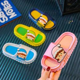 Slipper Age 2-8 years old Childrens slide Childrens summer cartoon beach flip boys and girls School childrens soft sole non slip bathroom home shoes Y240518